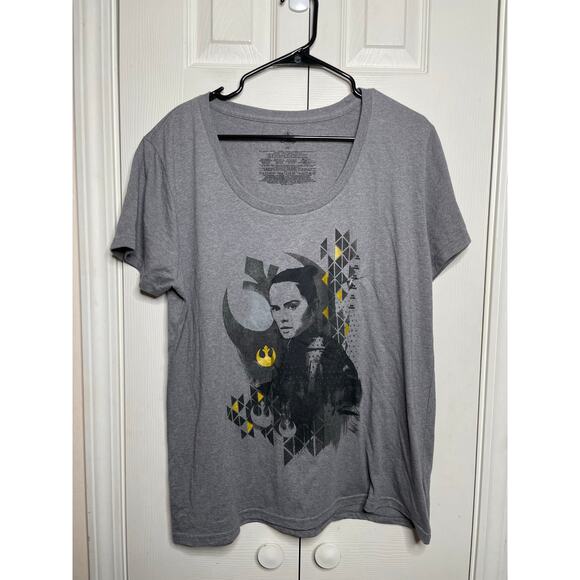 NEW Disney Store Women Rey Tee Shirt Top Star Wars 2XL Gray - Picture 1 of 5